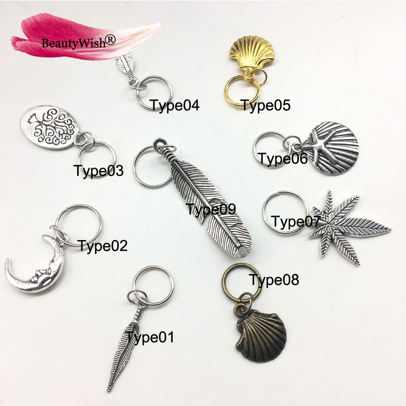 Haar Kralen Voor Vrouwen 5 Stuks Per Lot Zilver Goud Haar Vlecht Dreadlocks Kralen Leaf 12Mm Gat Haar Manchetten dread Tube Charm
