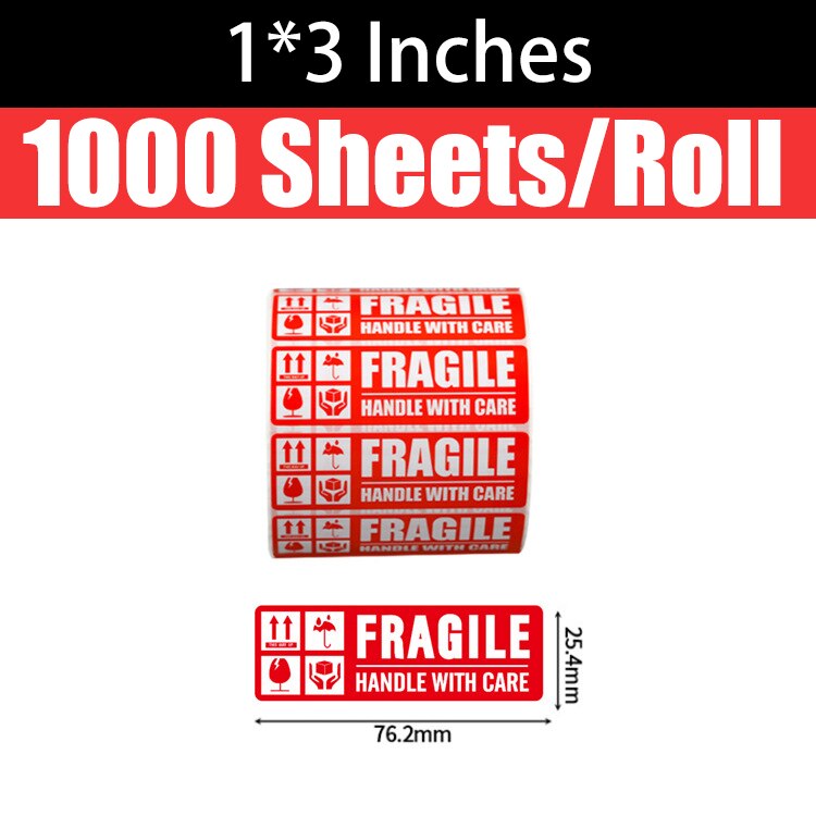 Étiquettes autocollantes anglais fragiles, 1000/500/250 pièces, articles à manipuler avec soin, avertissement, fournitures de bricolage: B 1000PCS