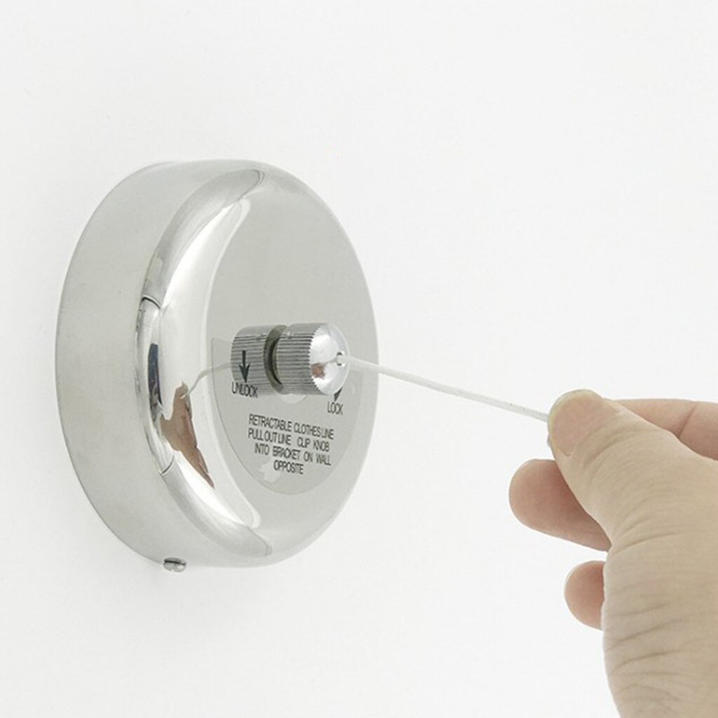 Tendedero colgante de pared de acero inoxidable, tendedero retráctil de Hotel, Base fija, tornillo, tapón de plástico
