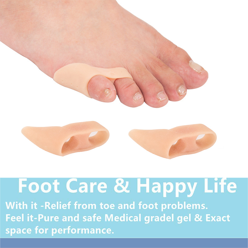 Pexmen 2Pcs Gel Pinky Toe Separator Bunionette Corrector Bunion Pads Little Toe Protector Pain Relief Spacer Foot Care Tool: light green