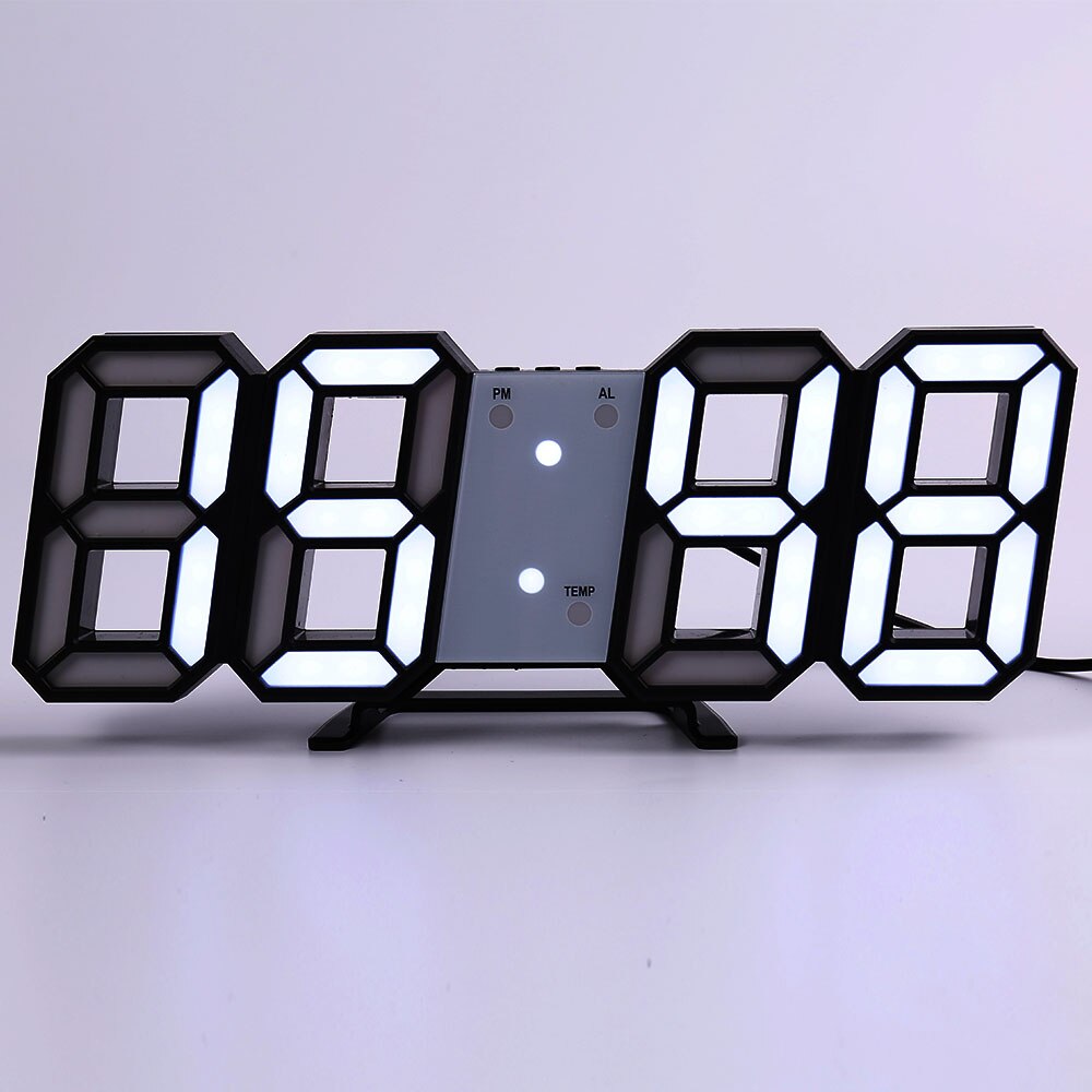 Wall Clock Watch Clock 3D Led Digital Modern Living Room Decor Table Alarm Nightlight Luminous Desktop: wall clock a
