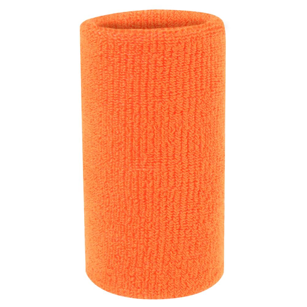 Sports Wristband sweat absorbing breathable towel knitting wrist guard basketball badminton tennis fitness weight lifting gear: orange