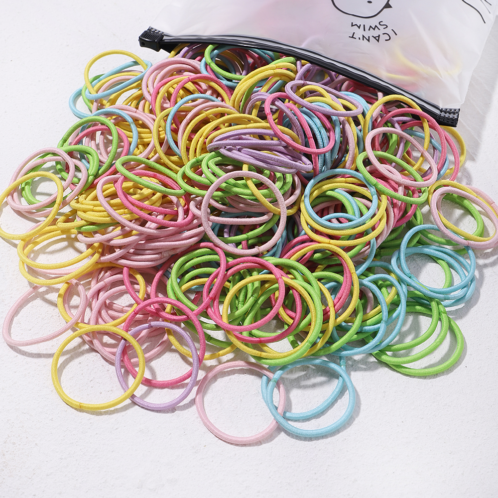 30 pièces filles couleur unie grand élastique élastique élastique pour queue de cheval gomme chapeaux élastiques bandes de cheveux coréen cheveux accessoires ornements: Rose Rouge