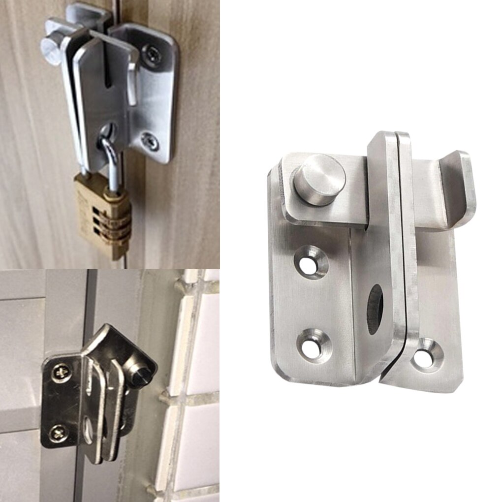 Stainless Steel Safety Door Lock Protection Door Latch Lock Buckle Anti-Theft Thickening Bolt Lock Left Right Open Home Hardware