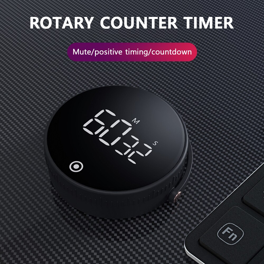 LED Magnetic Digital Timer Baking Stopwatch HD LED Battery Operated Electronic Meditation Countdown Alarm Volume Kitchen Gadget