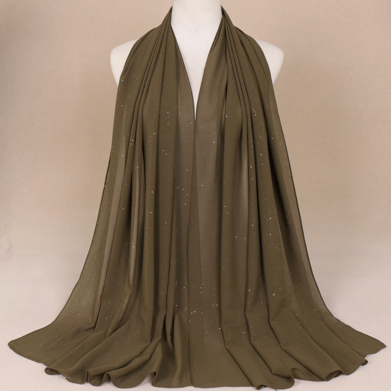 Foulard de tête en mousseline de soie or pour femme, couleur unie, châle, pashmina bandana pour femmes, boutiques hijab,: 7