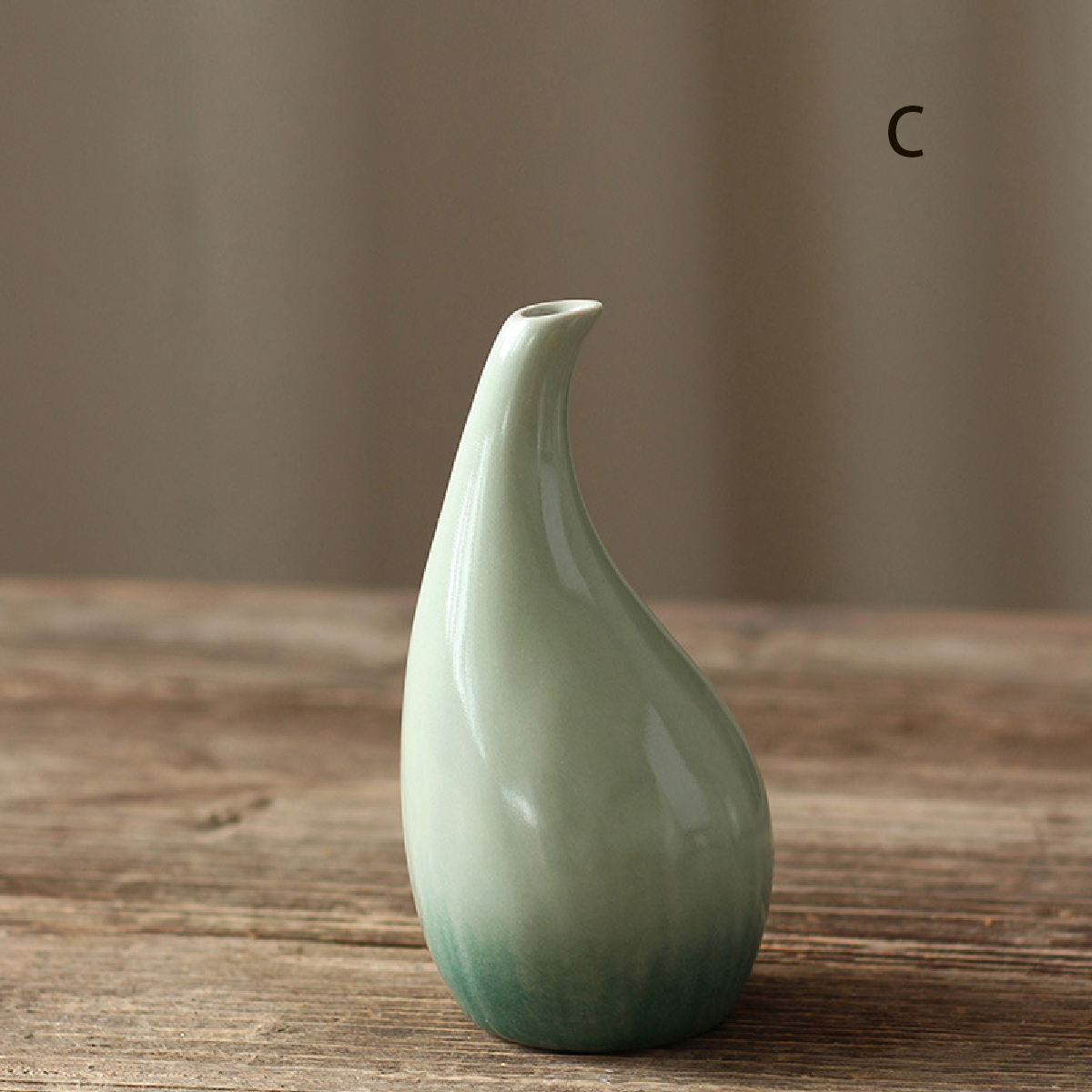 Décoration de vase en céramique Simple, décoration de table à manger de salon, petit vase de plante hydroponique: GRIS FONCÉ