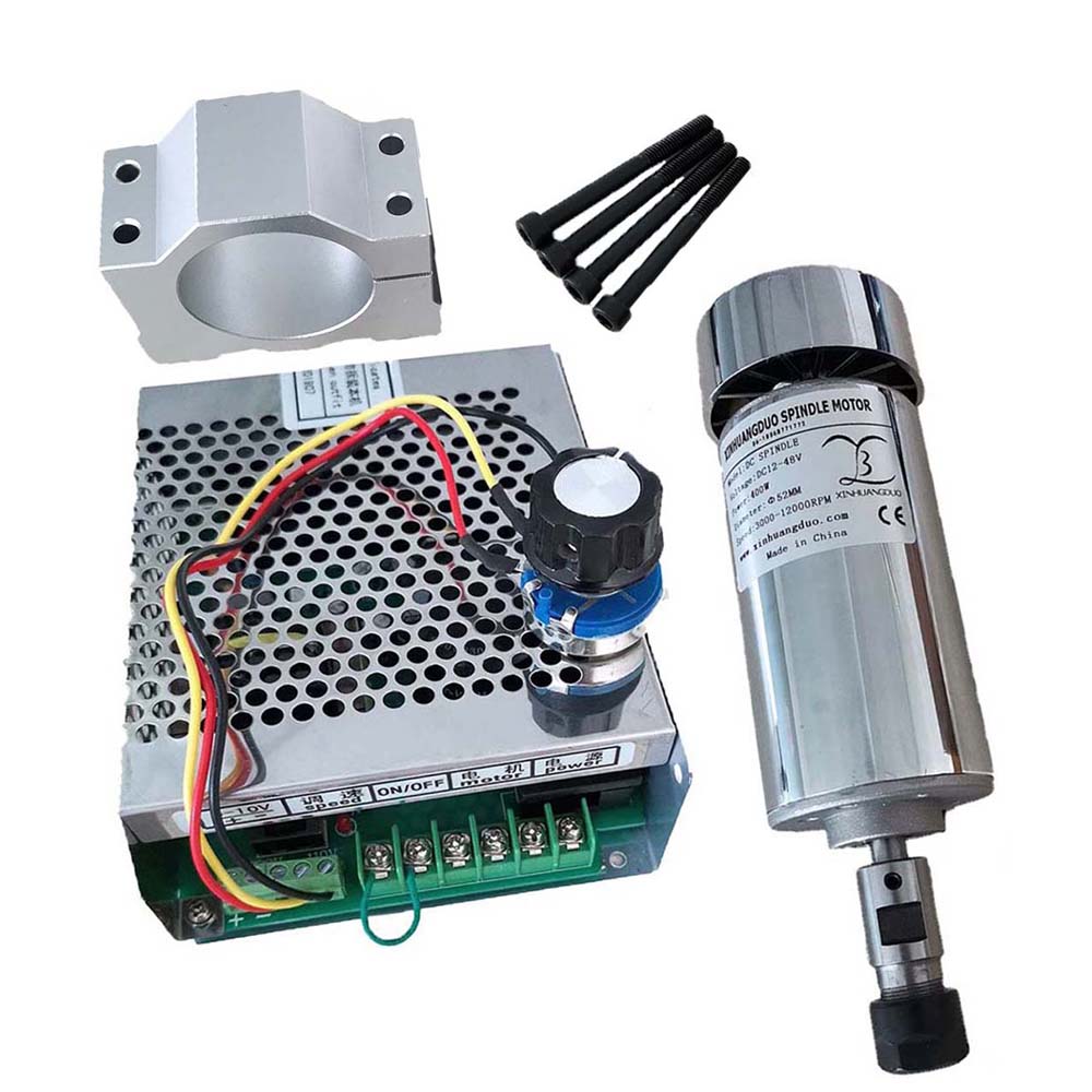 Luchtgekoelde 0.4KW Cnc Spindel Motor Kit ER11 ER16 Chuck 400W Dc Motor + Voeding Speed Gouverneur Voor diy Cnc Graveermachine