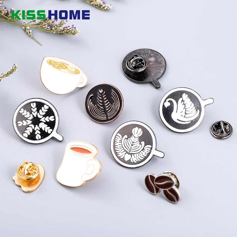 Accesorios de café expreso para parejas, esmaltado para broche de gota de aceite taza de té, Mini insignia de café Tamper, de café para los amantes del café