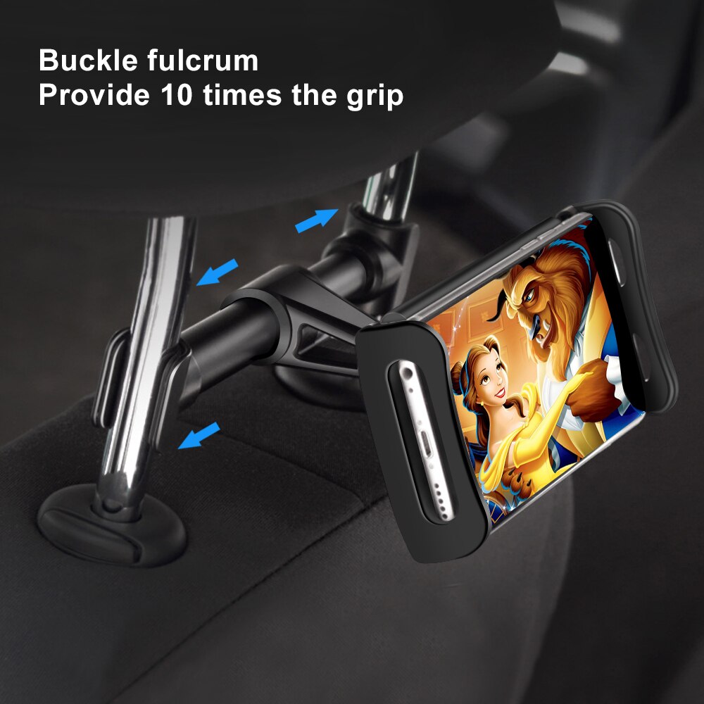 Un asiento de coche trasero almohada apoyo titular del teléfono del coche de montaje 360 ajustable para panel plano móvil soporte para iphone Samsung ipad honor