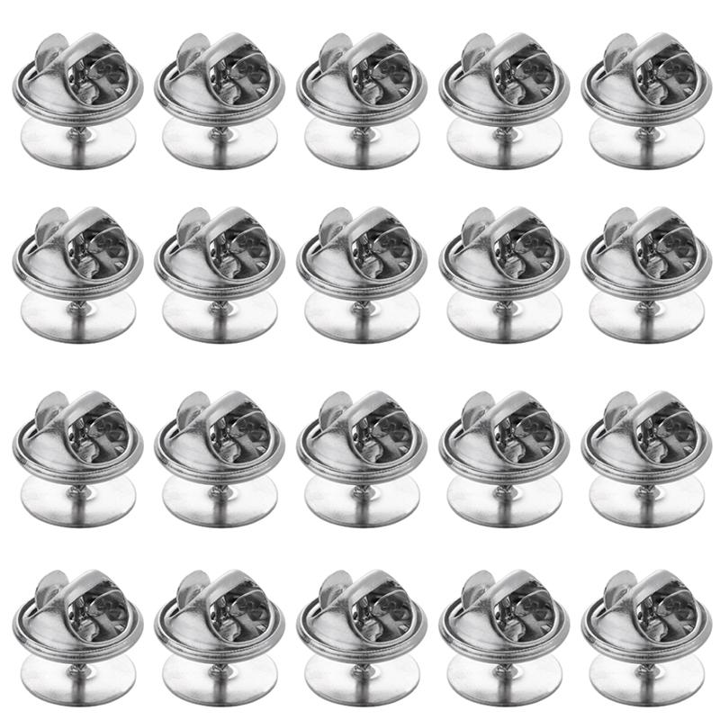 120 Pcs 10 Mm Doorn Paard Naald Vlinder Pin Backs Met Tie Kopspijkers Revers Houder Broche Sluitingen Reversspeldjes Handleiding diy Sieraden