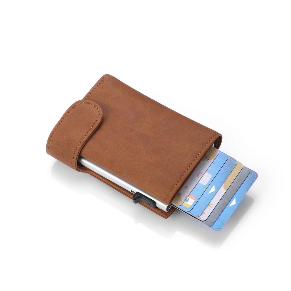 Zovyvol Rfid Anti-Diefstal Mannen Smart Wallet Credit Card Unisex Portemonnee Porte Carte Card Case Paspoorthouder: Brown 90108