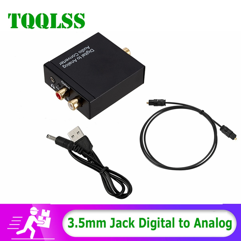 Tqqlss Usb Dac 3.5Mm Jack Digitale Audio Analoog Toslink Coaxiale Optische Vezel Digitaal Naar Analoog Stereo Audio Rca converter