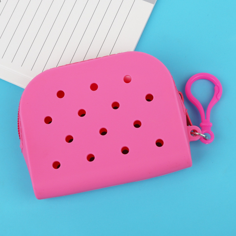 Cartoon Solid Color Silicone Hole Bags And Coordinates Cute Waterproof Bags: Beige