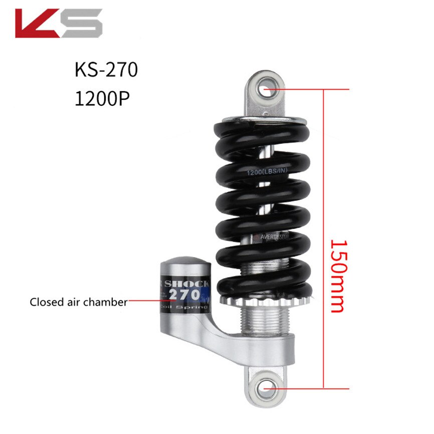 Kindshock KS Shock Absorber Suspension Mountain Folding Electric Bike Scooter Bicycle Spring Rear Shocks 1200 3000 Pounds