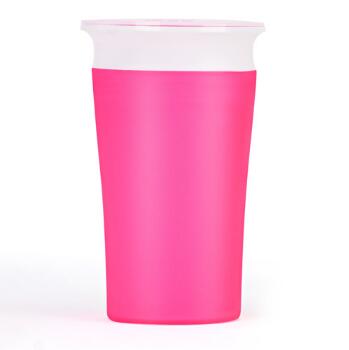 1PC 360 Degree Can Be Rotated Cup Baby Learning Drinking Cup LeakProof Child Water Cup Bottle 260ML: No Handle Pink