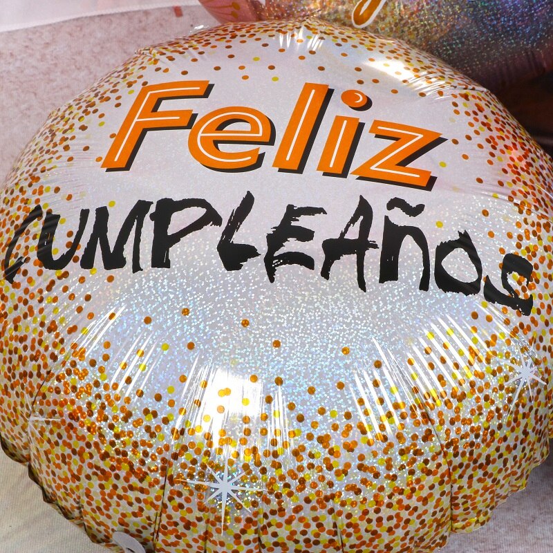 10 stk 18 tommer rund form feliz cumpleanos spansk tillykke med fødselsdagen indretning mylar folie helium balloner globos baloes luftkugler