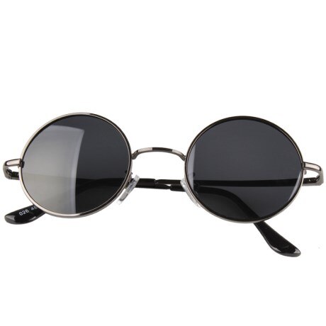 Jaxin retro polariserede runde solbriller mænd sorte klassiske solbriller kvinder mærke rejser metalstel briller  uv400 okulary: Grå