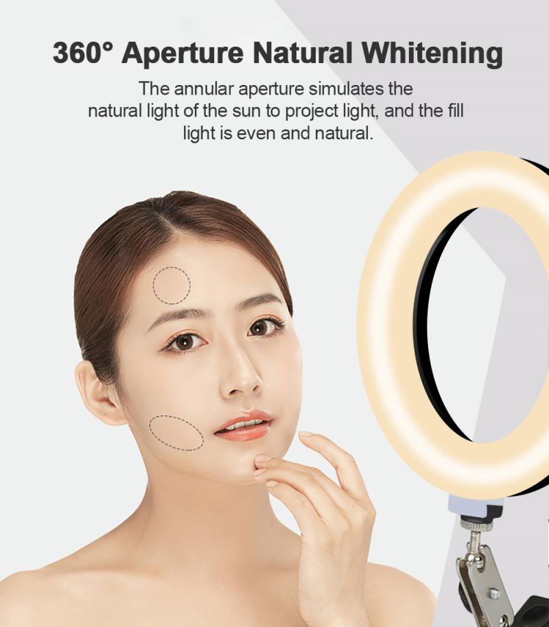 6/8/10Zoll Drei Farbe Stufenlose Dimmen Clip-auf Ring Licht Mit Stand FÜHRTE Kamera Selfie füllen Licht Ring Für Video Fotografie
