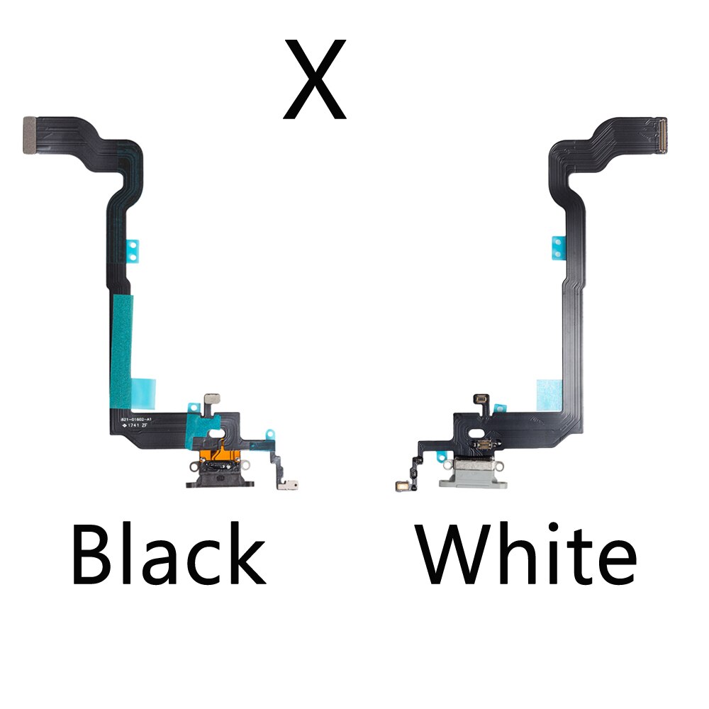 10 sztuk/partia ładowania Flex Cable dla iPhone 7 8 Plus XR XS max X USB ładowarka Port złącze dokujące z mikrofonem Flex Cable: X Mix color