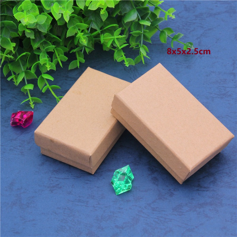 24 Stück Schmuckschatullen aus Pappe, 3,54 x 3,54 x 1,18, quadratische Kartons aus Papier, Kraftpapier, Geschenkverpackungsbox für Weihnachten: Rosa
