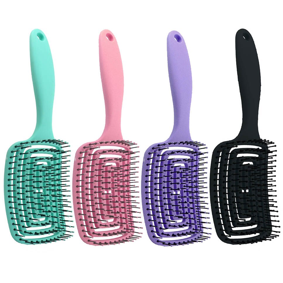 1Pcs 4 Kleuren Kiezen Abs/Siliconen Vrouwen Meisje Droog Nat Dual Gebruik Haren Kam Haarborstel Hoofdhuid Massage Haarborstel