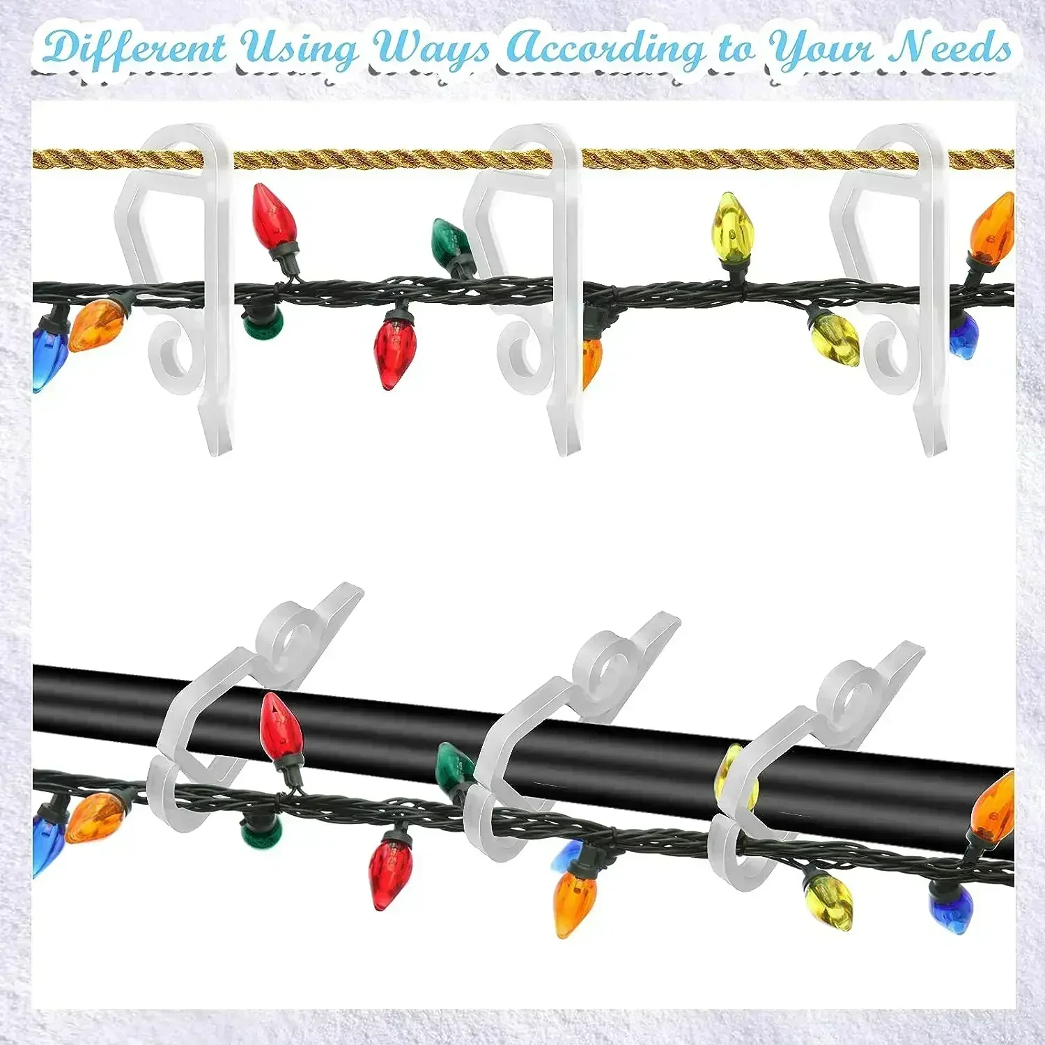 Outdoor Dachrinnenklammer Lichterketten Halter Lichterkette Clips Haken Drahtklemme Halloween Weihnachtsbaum Dekor