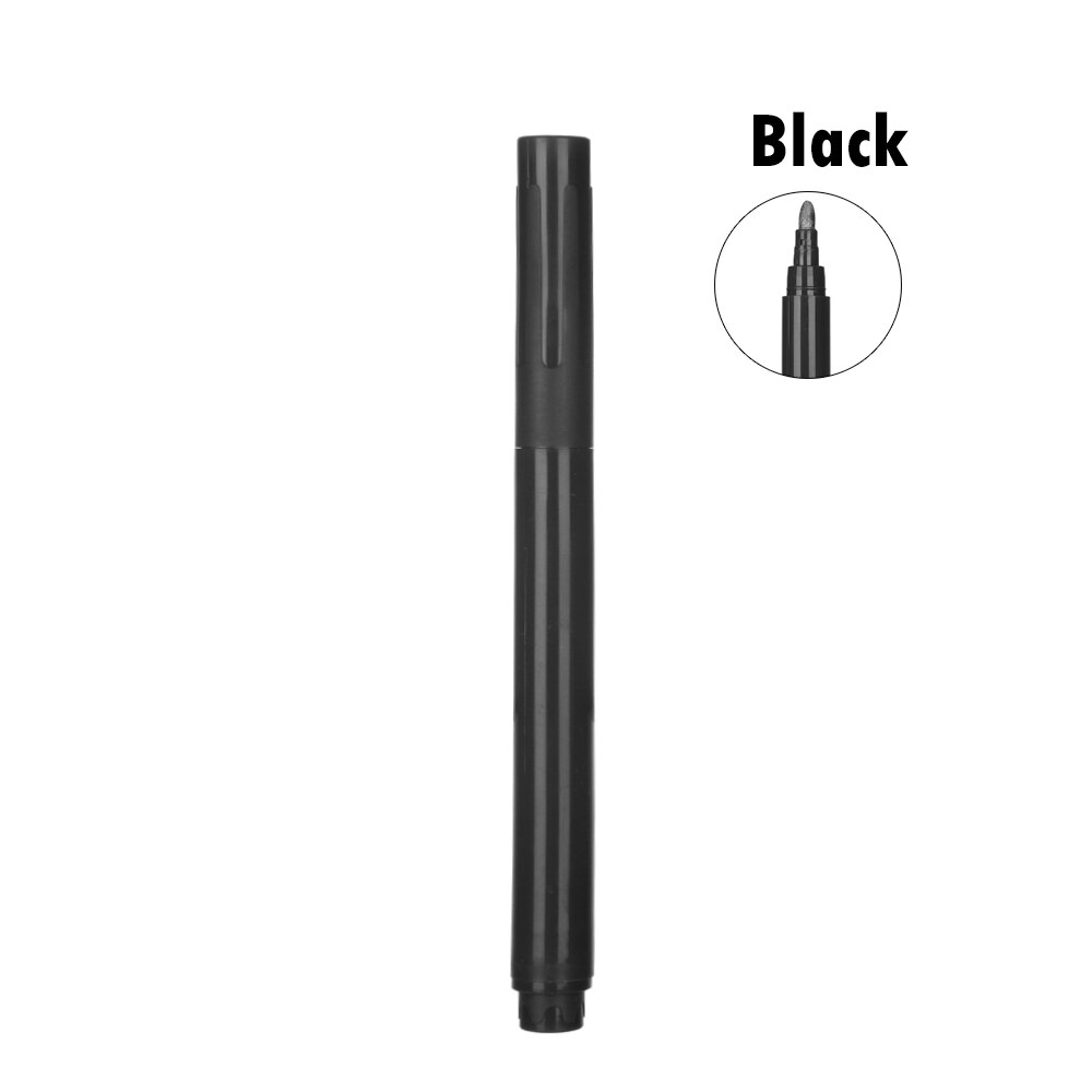 Stylos en verre métallique Non toxique, marqueurs à vin pour événements de mariage, bricolage vin votre tasse ou de bouteille en verre peint à la main 1 pièces: black