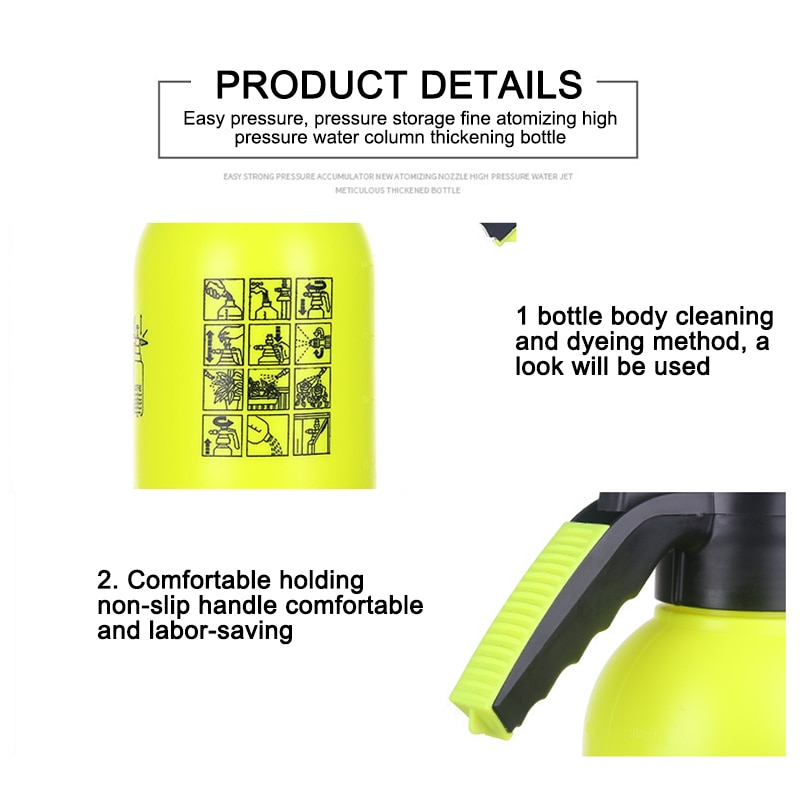 Hand Operated Snow Foam Sprayer Cannon Foam Nozzle generator with 2L Bottle For Car Wash Window Cleaning