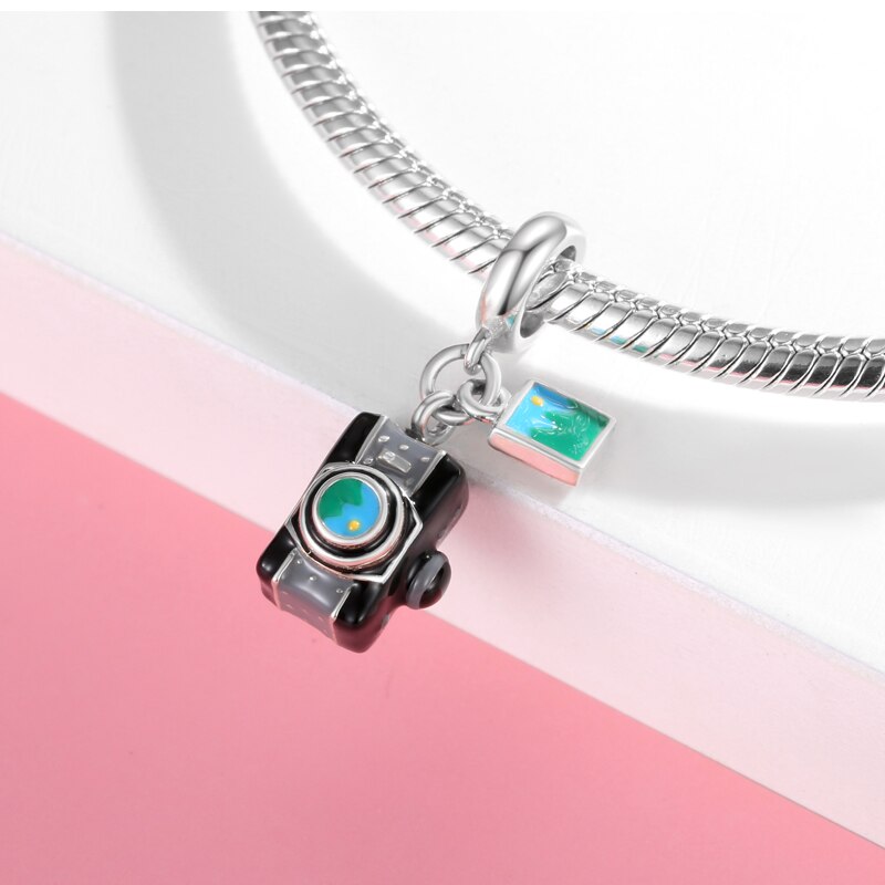 Fijne Charms Hanger Collocatie 925 Sterling Zilveren Jam Camera Foto Parfum Bedels Sieraden Fit Originele Armband Ketting: Camera and photos