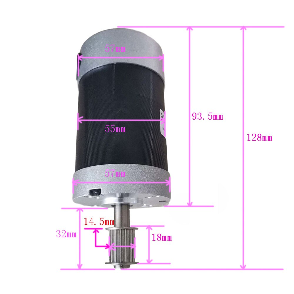 Three Phase Eight Wire 55 Brushless Motor with Inner Rotor, Double Ball Bearings, DC 24V-48V Mute Large Torque Motor High Power