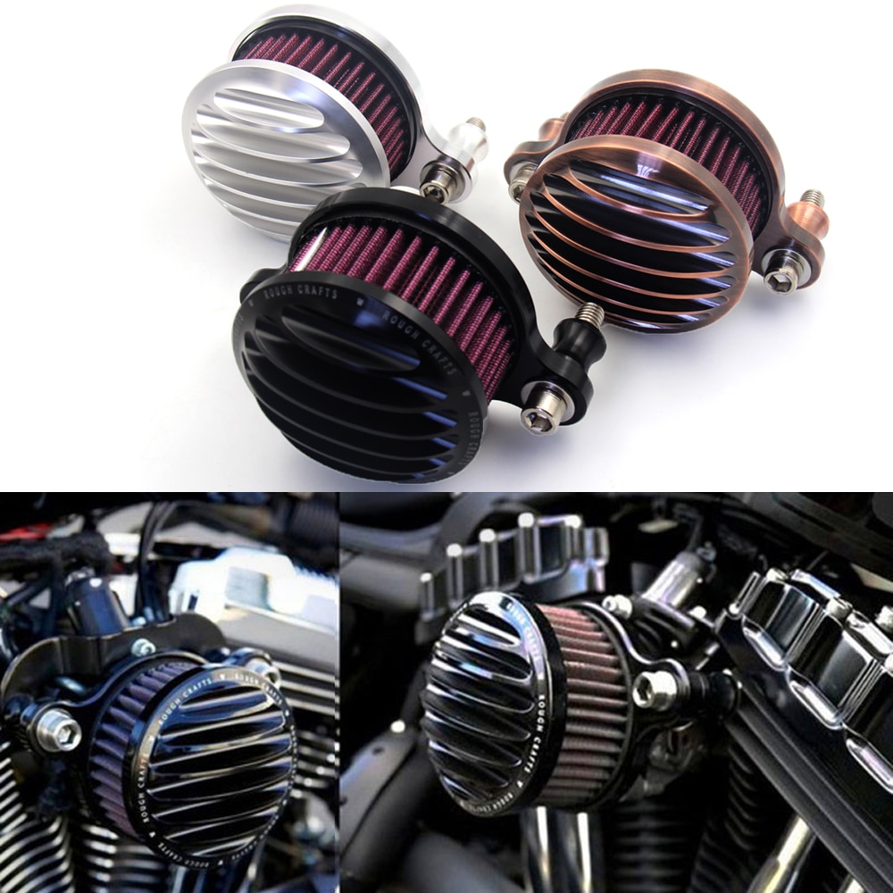 Sort luftfilter motorcykel indtag luftfilter system til harley sportster xl jern 883 xl1200 48 72 2004 filtre en luftmoto