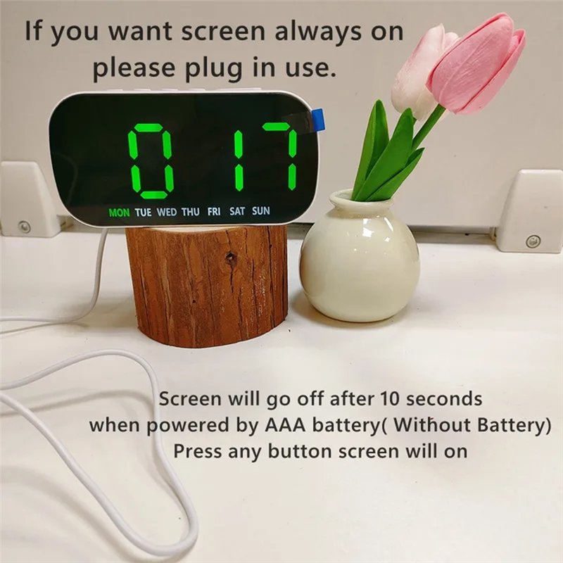Adjustable Brightness Electronic Clock LED Digital Clock Withdate Andtemperature Display Simple Multifunctional Alarm Clock-Y47A