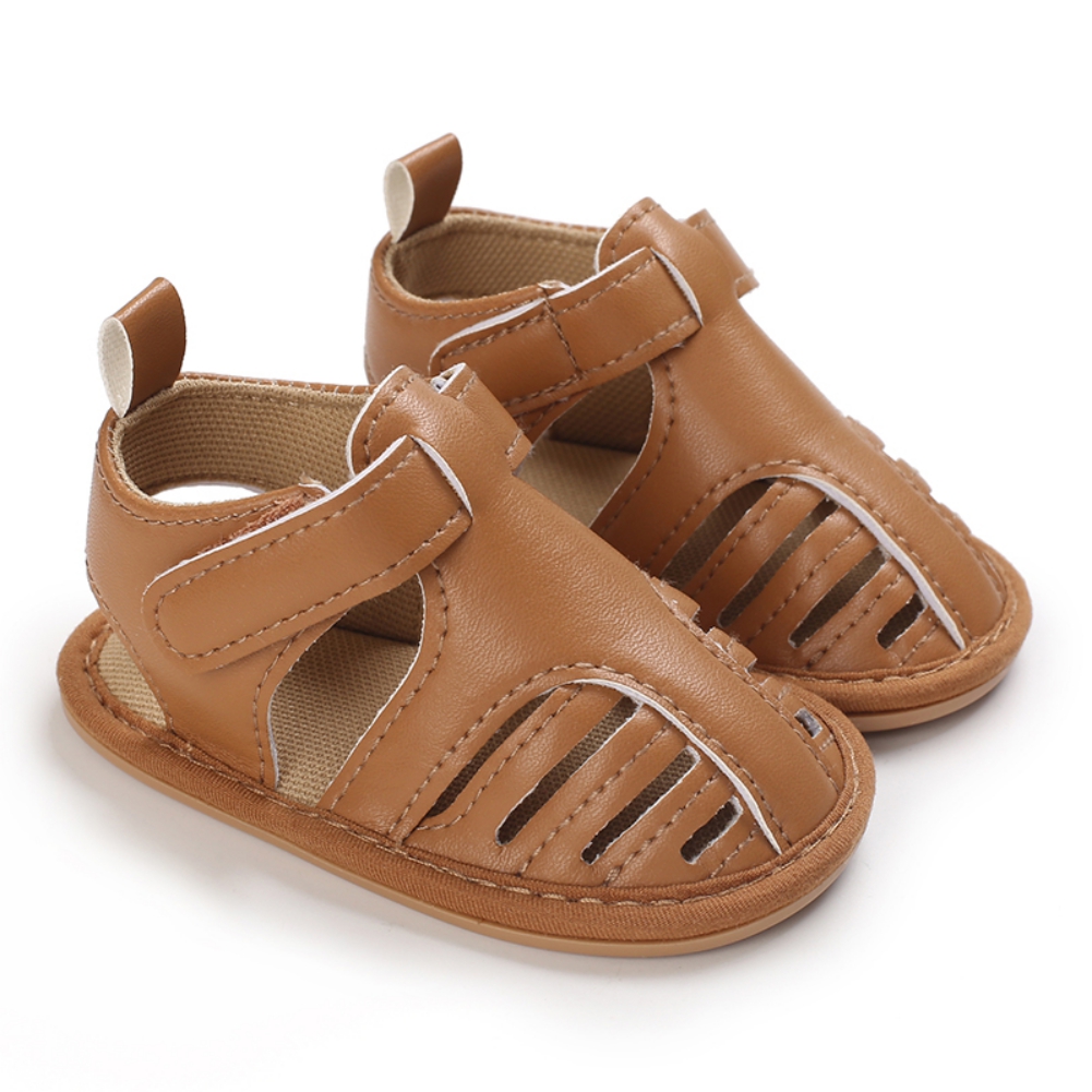 Sandali da bambina per neonati estivi PU Casual antiscivolo scava fuori neonato Prewalker prima camminata scarpe da culla piatte con 0-18M: K / 7-12 mesi