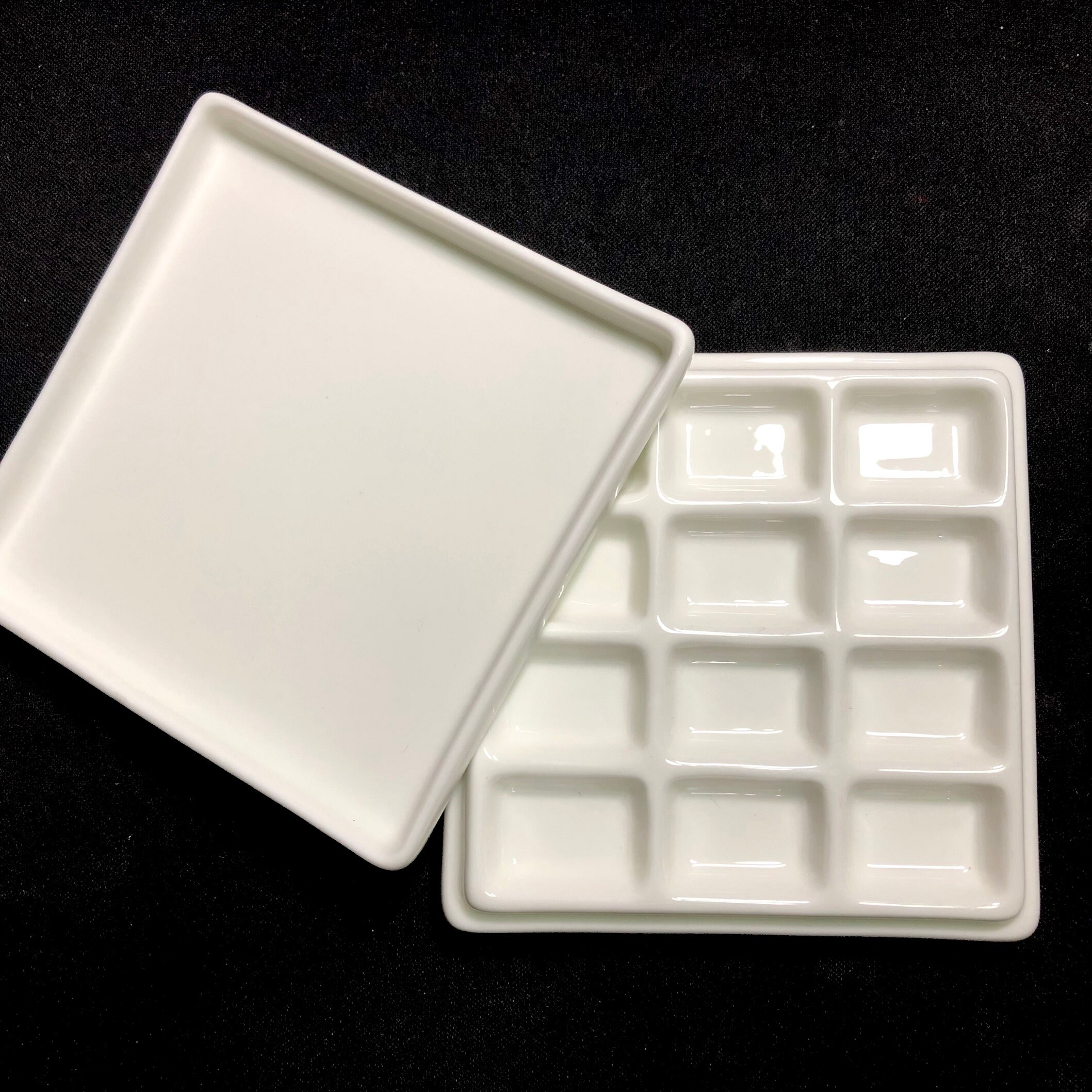 Keramische Palet 12 Goed Met Deksel Aquarel Palet Porselein Keramische Verf Palet Palet Verf Lade: white12Well With lid