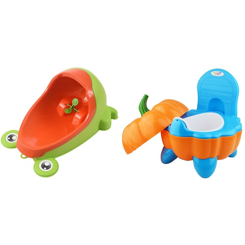 Froggy Baby Urinal (LIGHT GREEN) & Cute Baby Chair Cartoon Folding Potty Toddler Portable Training Plastic Toilet Seat
