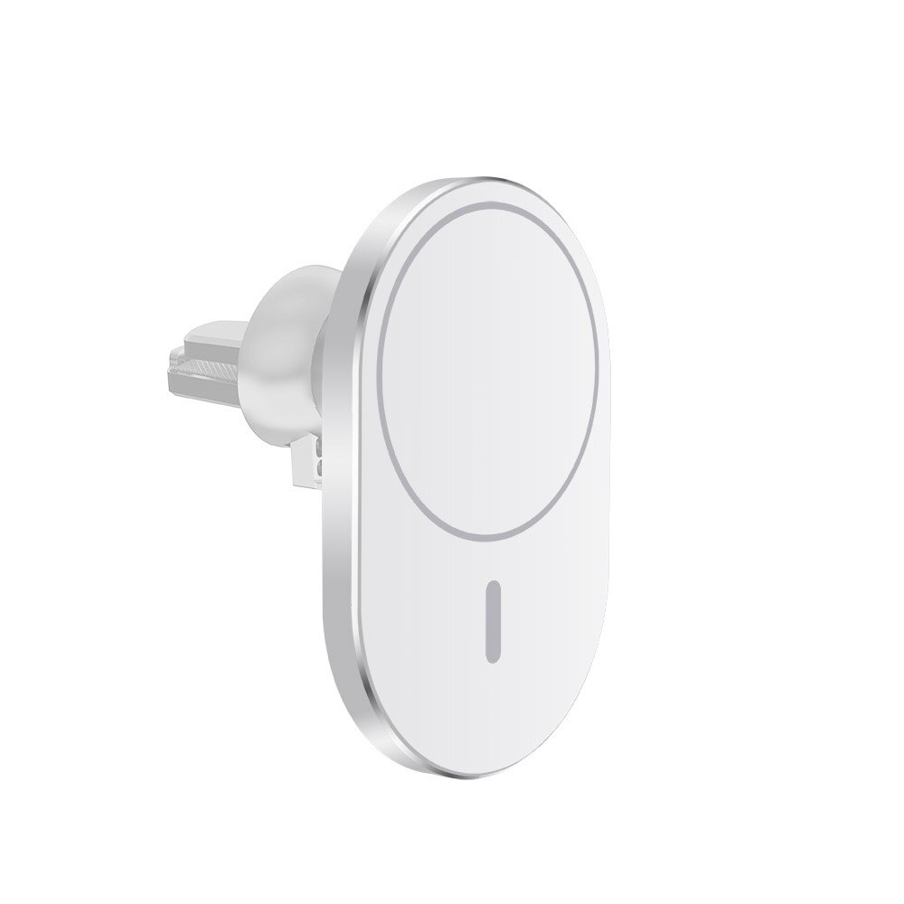 15W Schnelle Magnetische Drahtlose Auto Ladegerät Stehen für iPhone 12 Pro Max Mini Automatische Spann Air Vent Halterung Telefon lade Halter: White