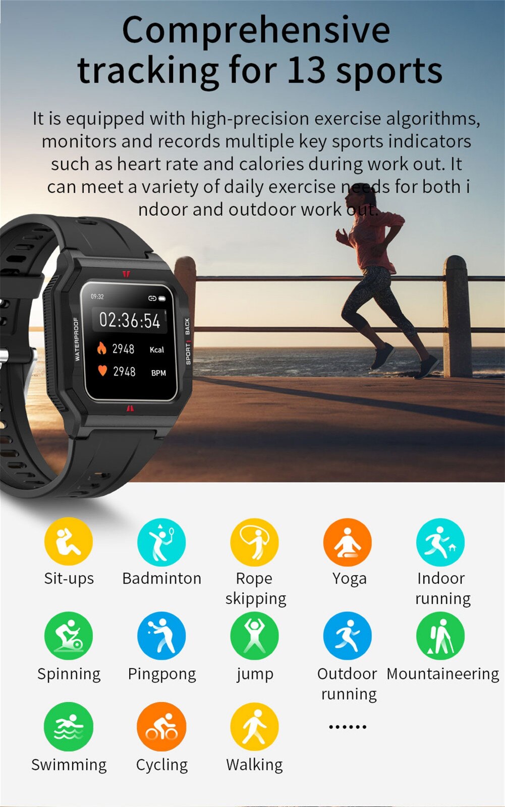 Smart Horloge Mannen/Vrouwen P10 Full-Touch Hart-Rate Monitor IP67 Waterdichte Fitness Tracker Smartwatch Man Vrouw sport Horloges