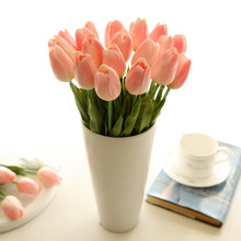 1pc pu tulipan kunstig blomst ekte touch mini tulipan hjem bryllup dekorasjon blomst