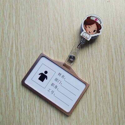 Aluminum Badge Holder Business Work Card With ABS Retractable Badge Reel ID Card Holder Nurse Accessories: NO.10