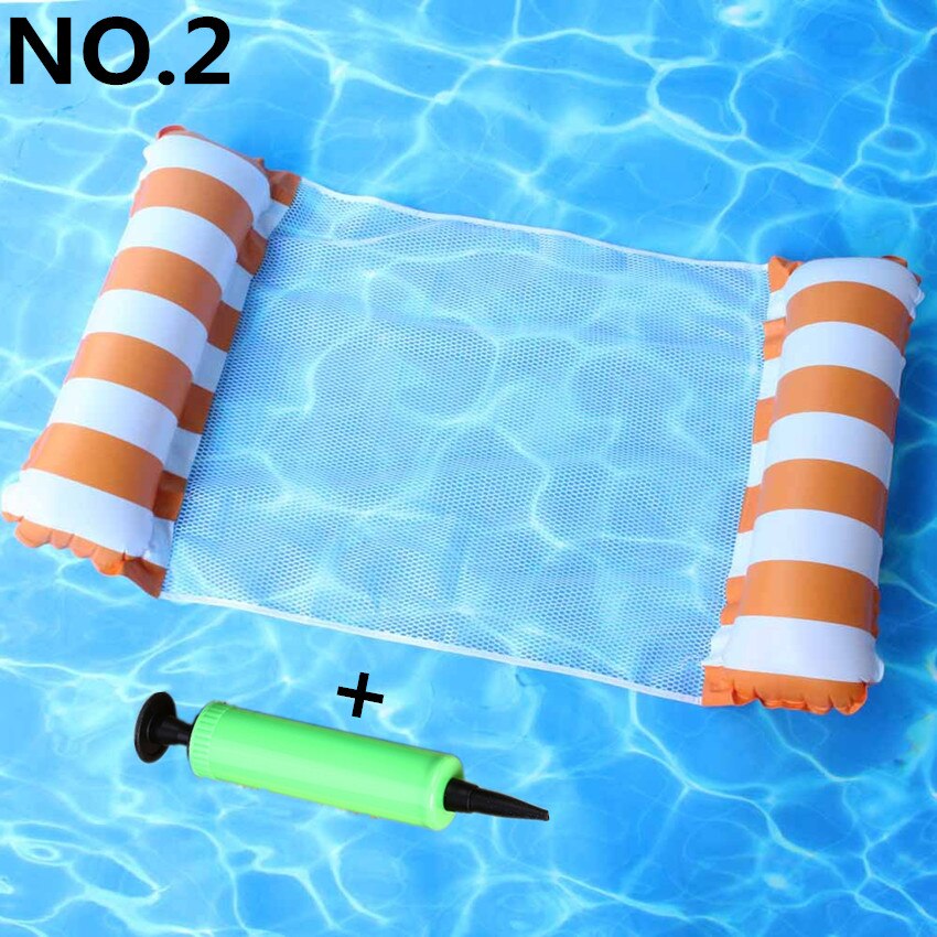 Pvc Zomer Opblaasbare Opvouwbare Drijvende Rij Zwembad Water Hangmat Strand Water Sport Lounger Stoel Luchtbedden Bed: NO.2