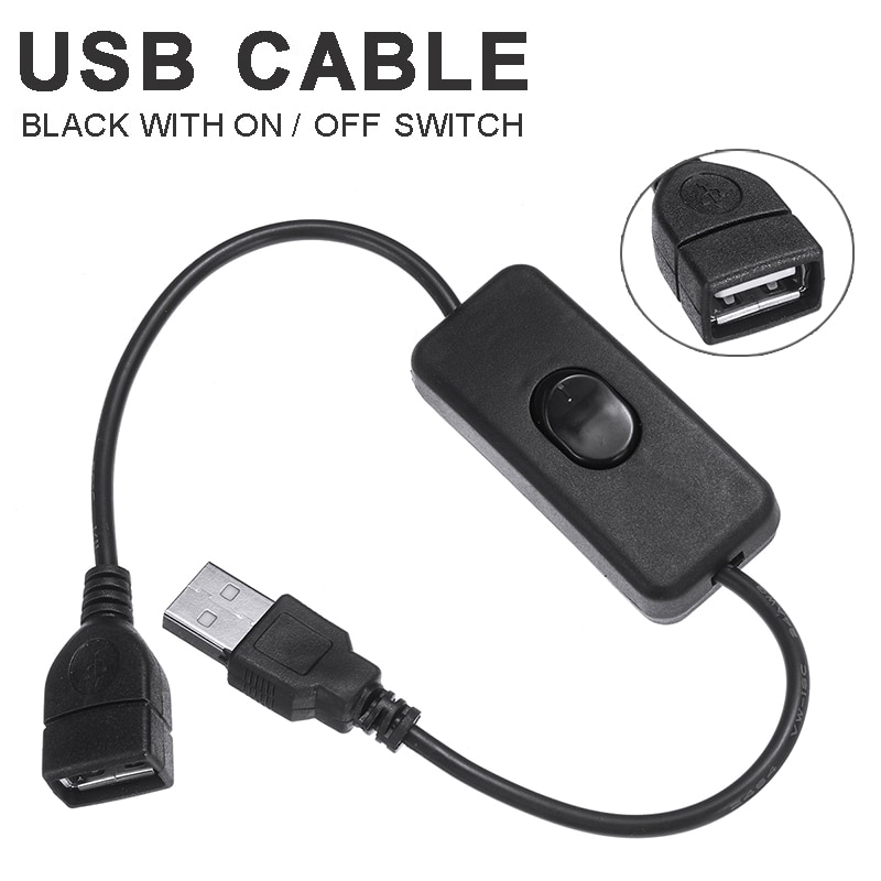 Usb Kabel Met Aan/Off Toggle Switch Power Control Voor Usb Lamp Usb Fan Voeding Lijn 29.5Cm