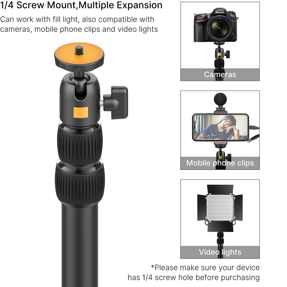 Desk Light Mounting Stand 96cm Adjustable Tabletop Stand With Removable Ballhead 1/4 Screw For Led Ring Light