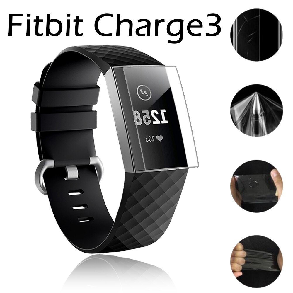 full dekker skjermbeskytter til fitbit lade 3 myk beskyttelsesfilm til fitbit lade 3 lade 4 ikke herdet glass