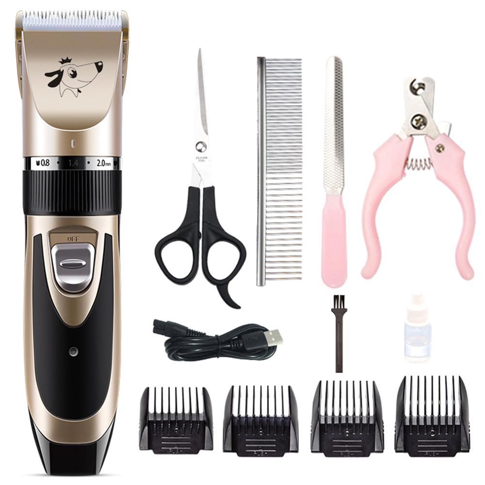 Dog Clipper Rechargeable Dog Trimmer Pet Beauty Tool Set Comb Scissors Pet Grooming Tool #CW: B