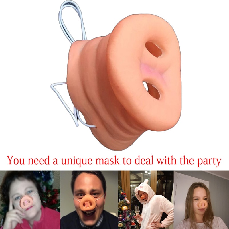 Cute Halloween Rubber Pig Nose Costume Snout Adult Child Halloween Funny Tricks Themed Party Mask Props