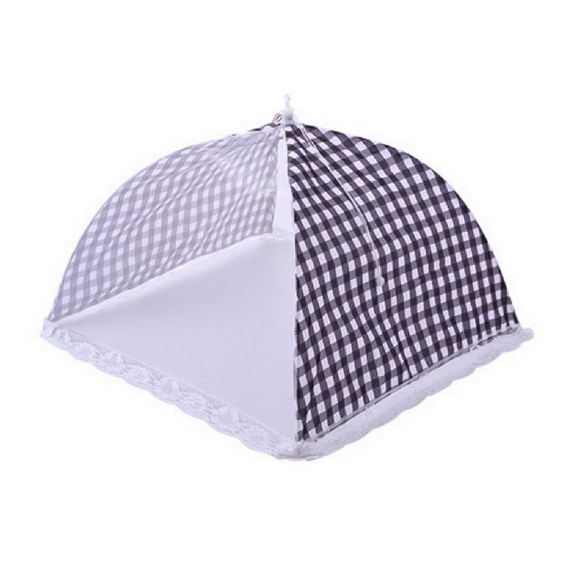 Parapluie hygiène grille Style Anti mouche moustique nourriture plat couverture BBQ pique-nique ustensiles de cuisine cuisine plié maille couverture alimentaire: black