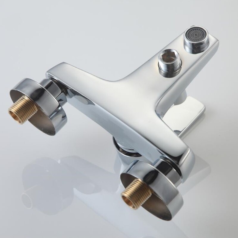 Wall mounted bathtub faucet waterfall bath faucet brass chrome finish bath shower mixer and cold water mixer