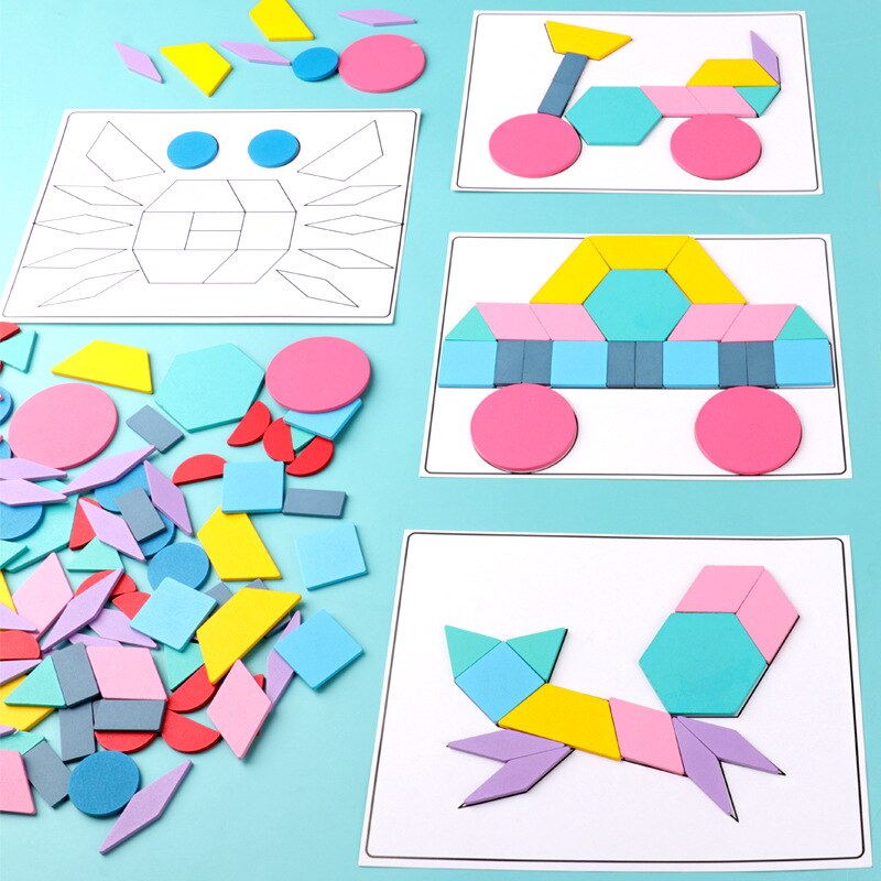 Multifunctionele Puzzel Magnetische Puzzel Tangram Spel Leren Educatief Tekentafel Games Speelgoed Cadeau Voor Kinderen