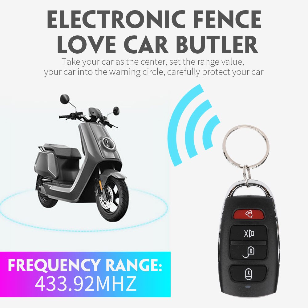 CHADWICK M801-8101 Remote Motorbike Alarm System Motorcycle Alarm Device Burglaralarm Anti-Theft Lock for Vehicles Securityalarm